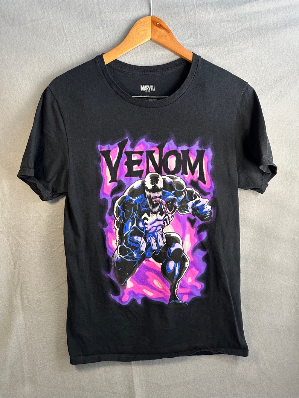 Marvel Venom Graphic Tee - Black with Purple and Pink Accentst